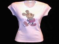 Mickey Swarovski Crystal Rhinestone Studded Bling T Shirt