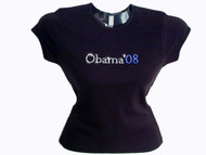 Barack Obama 2012 Presidential Campaign Logo Swarovski Crystal T Shirt