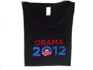 Obama 2012 Swarovski Crystal Rhinestone T Shirt Top