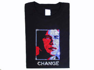Barack Obama Face Silhouette Swarovski Crystal Rhinestone T Shirt