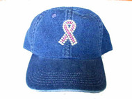 Pink Ribbon Swarovski Rhinestone Cap / Hat