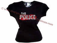 The Police Swarovski Crystal Rhinestone T Shirt 