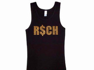 Rich Bitch Swarovski Crystal Rhinestone Tank Top T Shirt