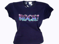 Rock! Swarovski Crystal Rhinestone T Shirt 