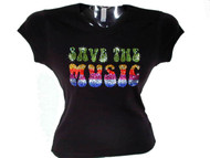 Save The Music Swarovski Crystal Rhinestone T Shirt
