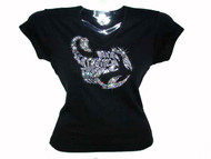 Scorpion Swarovski Crystal Rhinestone Ladies T Shirt