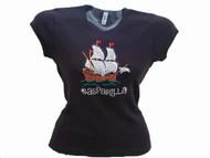 Gasparilla Pirate Ship Swarosvki Rhinestone Bling T Shirt