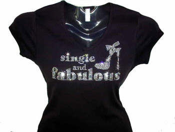 Sex And The City "Single And Fabulous" Swarovski Crystal T Shirt