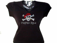 Pirates Rule Gasparilla Bling Rhinestone T Shirt