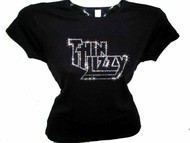 Thin Lizzy Swarovski Crystal Rhinestone T Shirt Top