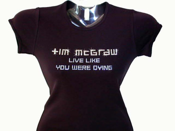 Tim McGraw Live Like You Were Dying Sparkly Rhinestone Concert T Shirt