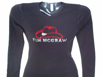 Tim McGraw Swarovski crystal rhinestone cowboy hat concert t shirt