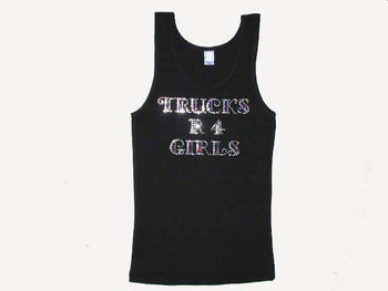 Trucks Are For Girls Swarovski Crystal Rhinestone Tank Top T Shirt