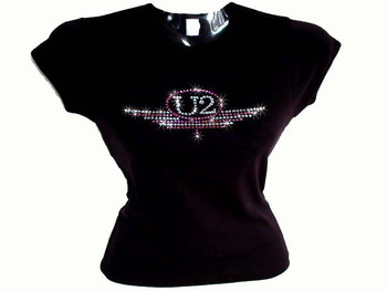 U2 Sparkly Rhinestone Ladies Concert T Shirt