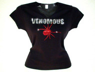 Halloween Venomous Spider Swarovski Crystal Rhinestone T Shirt
