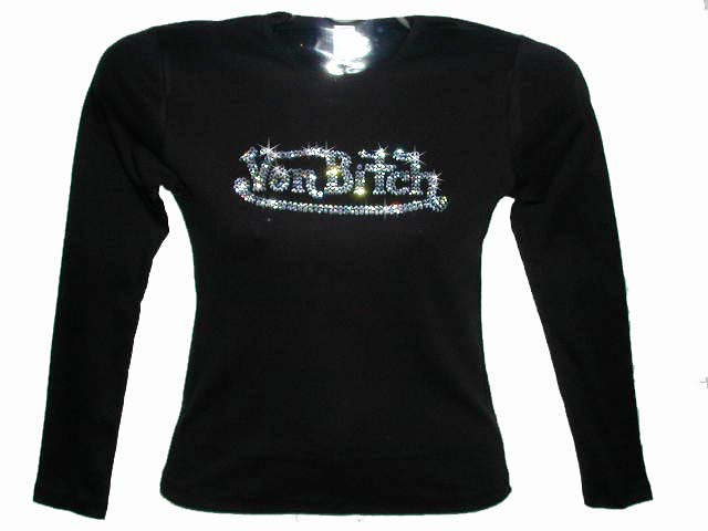 Von Bitch Swarovski Crystal Rhinestone T Shirt Design