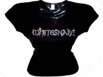 Whitesnake Swarovski Crystal Rhinestone Concert T Shirt