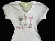 Who's Counting? Wine Rhinestone T Shirt