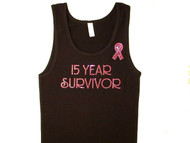 Pink Ribbon Survivor Swarovski Rhinestone T Shirt Tank Top