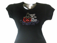 Halloween Witch Swarovski Rhinestone T Shirt