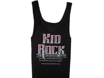 Kid Rock sparkly rhinestone concert tank top t shirt