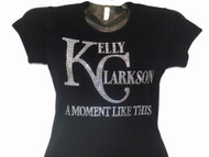 Kelly Clarkson Swarovski Crystal Rhinestone Concert T Shirt