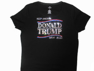 Donald Trump 2020 Make America Great Again Swarovski Rhinestone Tee Shirt