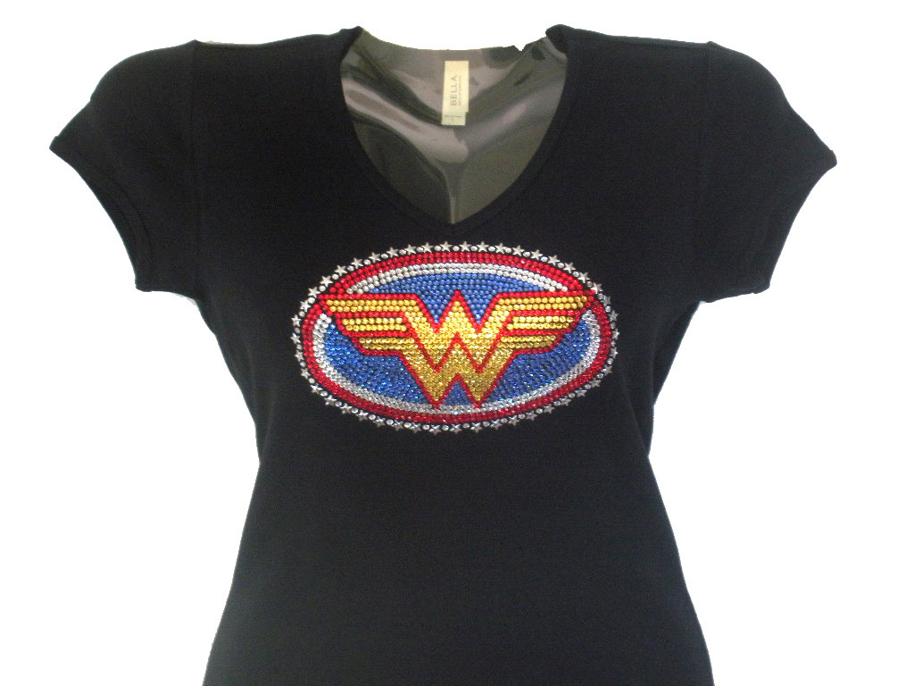Wonder Woman Sparkly Rhinestone Tee Shirt