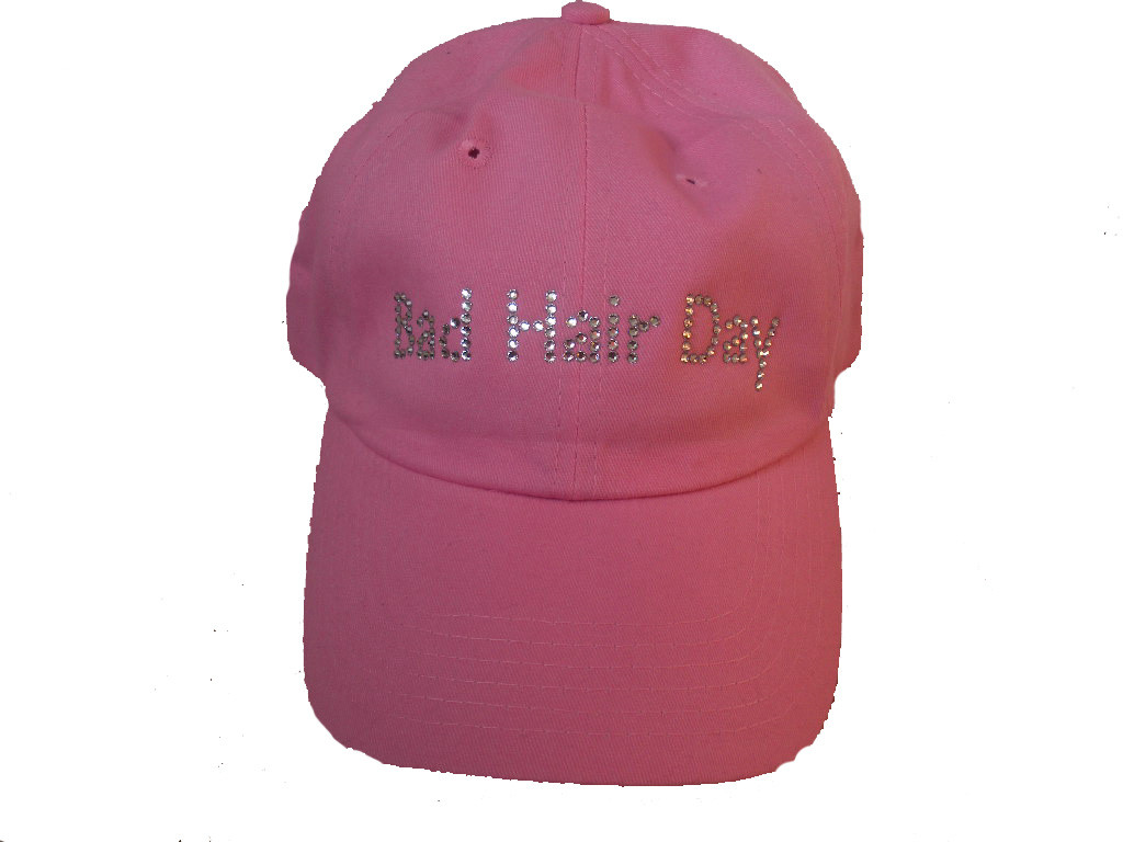Bad Or No Hair Day Rhinestone Cap Hat display picture 1