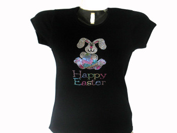 Happy Easter Bunny Swarovski crytal shirt