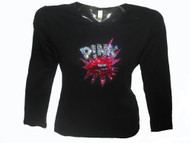 Pink Rhinestone Concert T shirt made with Swarovski crystals