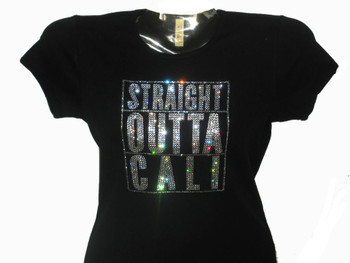 Straight Outta Cali Swarovski crystal t shirt