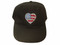 Swarovski crystal patriotic heart baseball cap hat.