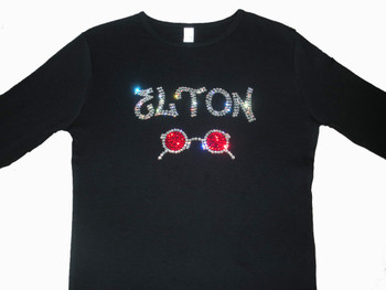 Elton John Swarovski rhinestone sparkly concert t shirt