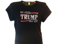 Make America Great Trump 2024 sparkly rhinestone tee shirt