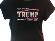 Make America Great President Trump 2024 sparkly rhinestone tee shirt