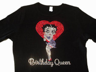 Betty Boop Birthday Queen Swarovski Rhinestone Women's T Shirt
