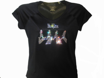 The Beatles Abbey Road sparkly Swarovski rhinestone tee shirt