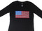 United States of America Flag Rhinestone Women's Tee Shirt