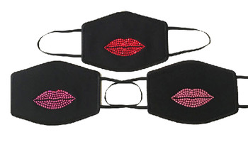 Swarovski crystal face mask with lips