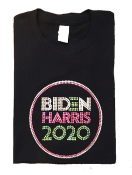 Biden Harris 2020 sparkly rhinestone tee shirt