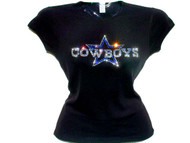 Cowboys football Swarovski crystal rhinestone ladies t shirt.