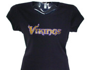 Vikings Swarovski crystal football t shirt