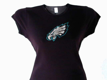 Sparkly Eagles Super Bowl Swarovski crystal rhinestone t shirt.