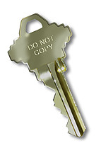 Key with Do Not Copy Stamped on it