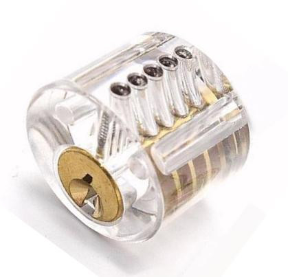 See-Thru Acrylic Mortise Cylinder - for lock picking practice or as an educational visual aid