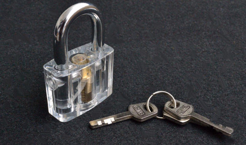 Clear Acrylic Padlock with Wafer Tumblers