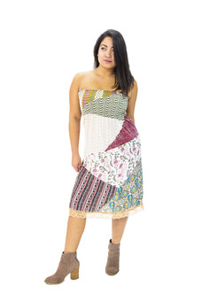 1308 Patchwork Tube Dress View
