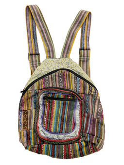 G269 Woven Patchwork Backpack