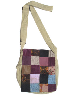 G267 Patchwork Flap Handbag with Multiple Compartment Interior